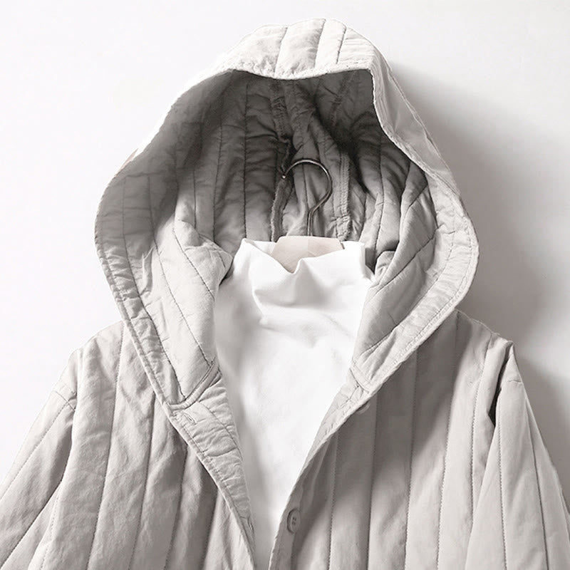Buddha Stones Cord Design Quilting Damen Langarm Baumwolle Hoodie Jacke mit Tasche - image 16