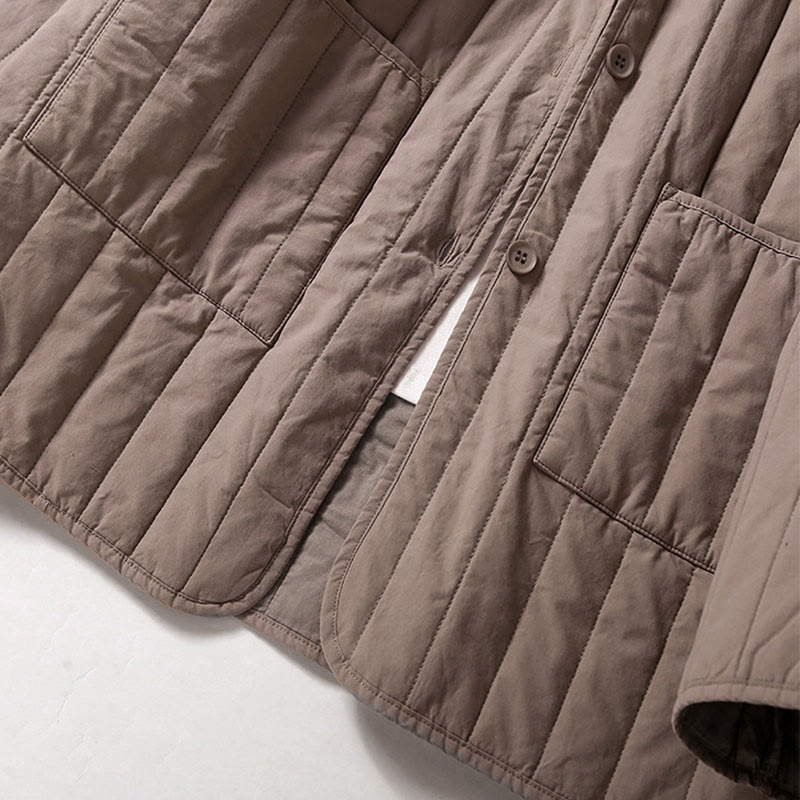 Buddha Stones Cord Design Quilting Damen Langarm Baumwolle Hoodie Jacke mit Tasche - image 5