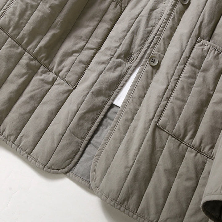 Buddha Stones Cord Design Quilting Damen Langarm Baumwolle Hoodie Jacke mit Tasche - image 13