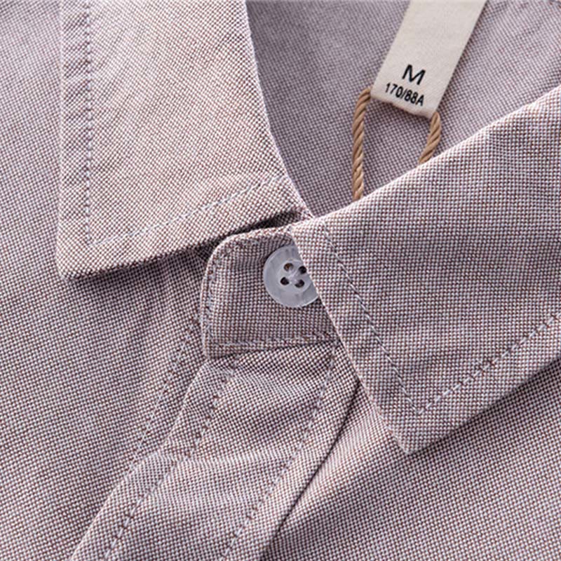 Buddha Stones Einfarbig Langarm Button-Down-Design Herren Baumwollhemd Kleidung - image 15