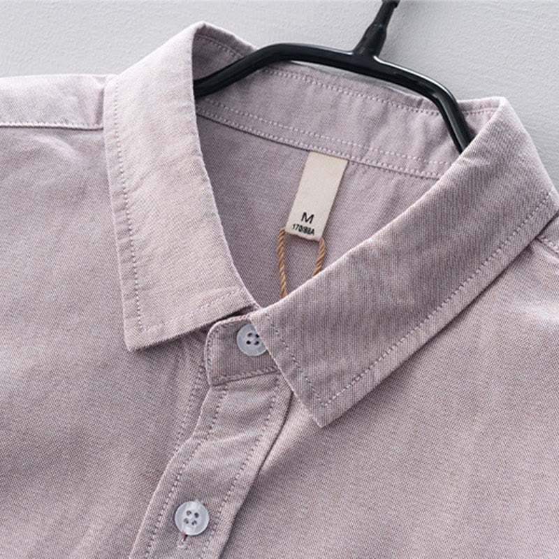 Buddha Stones Einfarbig Langarm Button-Down-Design Herren Baumwollhemd Kleidung - image 14