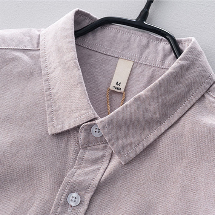Buddha Stones Einfarbig Langarm Button-Down-Design Herren Baumwollhemd Kleidung - image 14