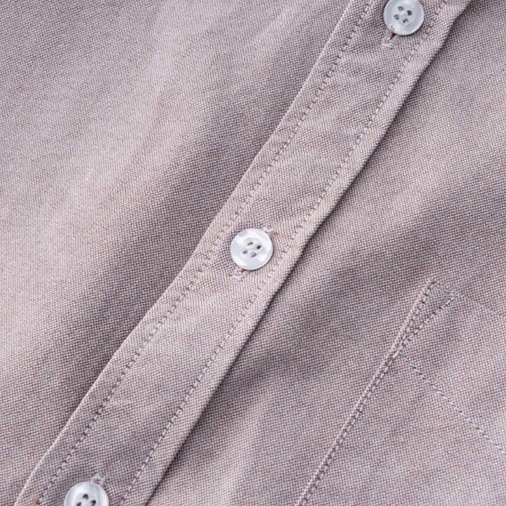 Buddha Stones Einfarbig Langarm Button-Down-Design Herren Baumwollhemd Kleidung - image 16