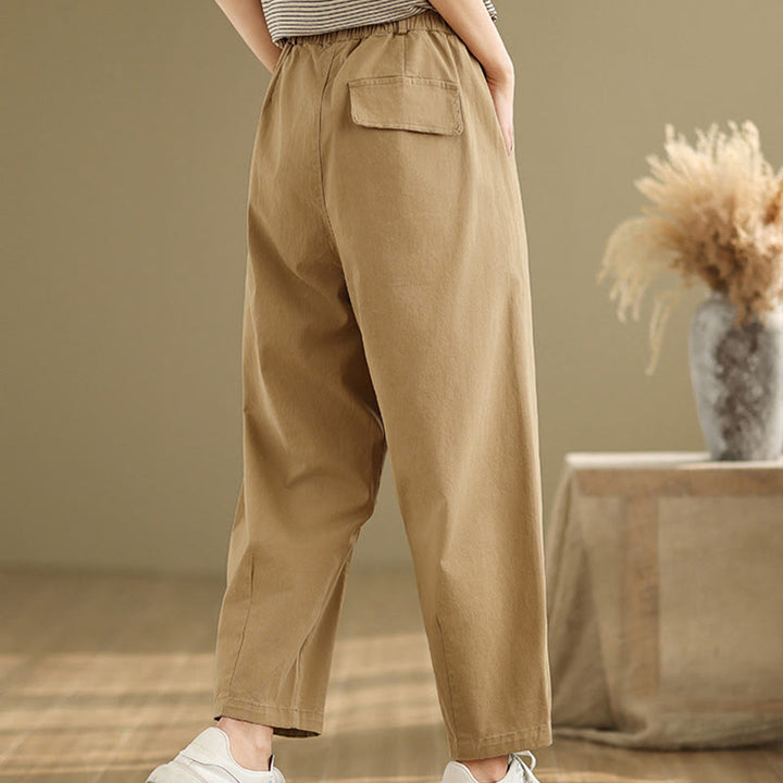 Buddha Stones Lässige Haremshose aus Polyester mit elastischer Taille und Taschen für Damen - image 5