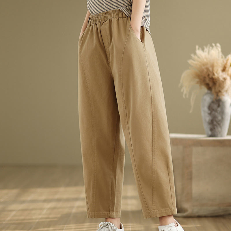 Buddha Stones Lässige Haremshose aus Polyester mit elastischer Taille und Taschen für Damen - image 4