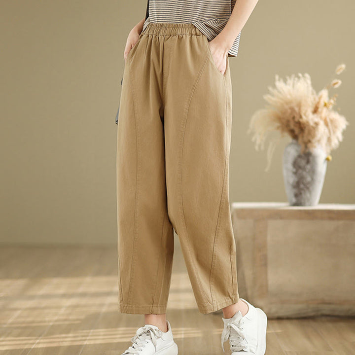 Buddha Stones Lässige Haremshose aus Polyester mit elastischer Taille und Taschen für Damen - image 2