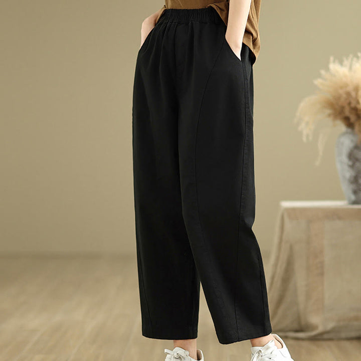 Buddha Stones Lässige Haremshose aus Polyester mit elastischer Taille und Taschen für Damen - image 11