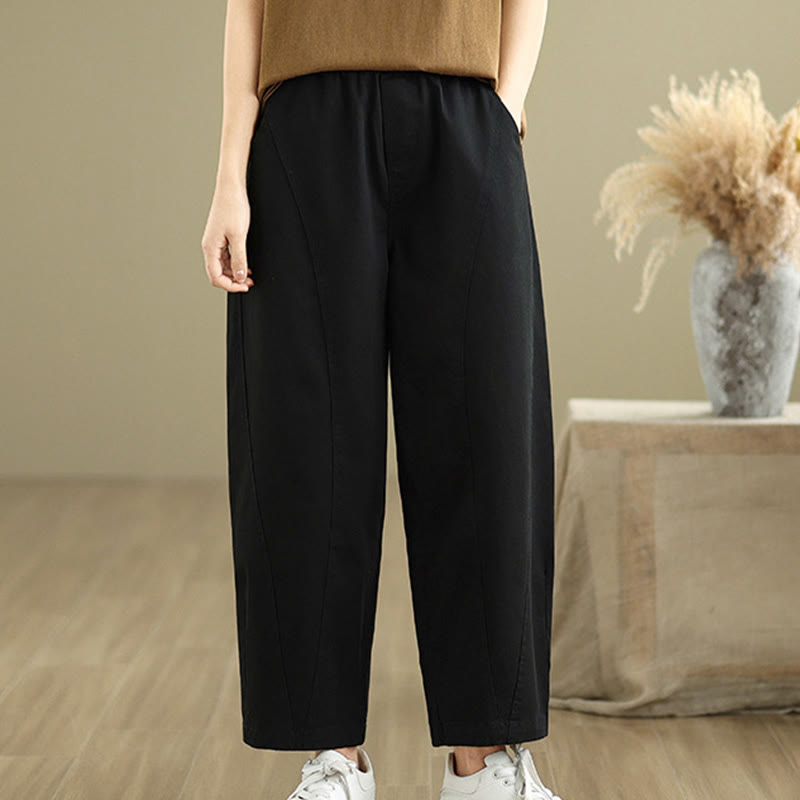 Buddha Stones Lässige Haremshose aus Polyester mit elastischer Taille und Taschen für Damen - image 14