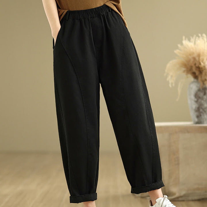 Buddha Stones Lässige Haremshose aus Polyester mit elastischer Taille und Taschen für Damen - image 13