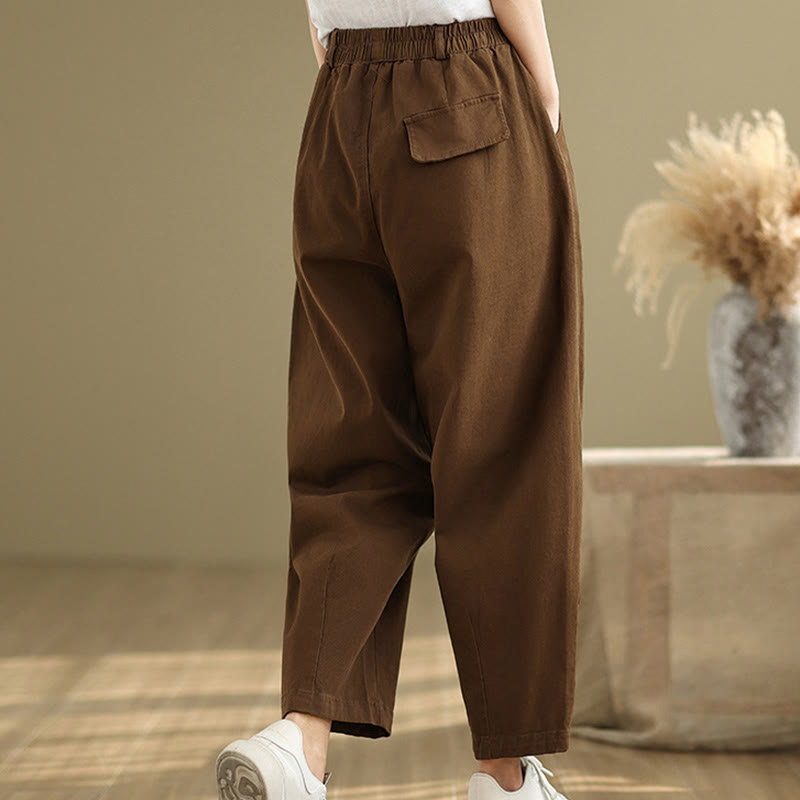 Buddha Stones Lässige Haremshose aus Polyester mit elastischer Taille und Taschen für Damen - image 20
