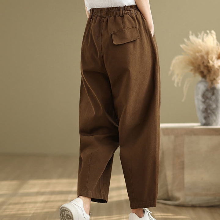 Buddha Stones Lässige Haremshose aus Polyester mit elastischer Taille und Taschen für Damen - image 20