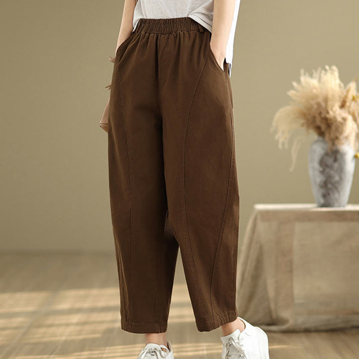 Buddha Stones Lässige Haremshose aus Polyester mit elastischer Taille und Taschen für Damen - image 19