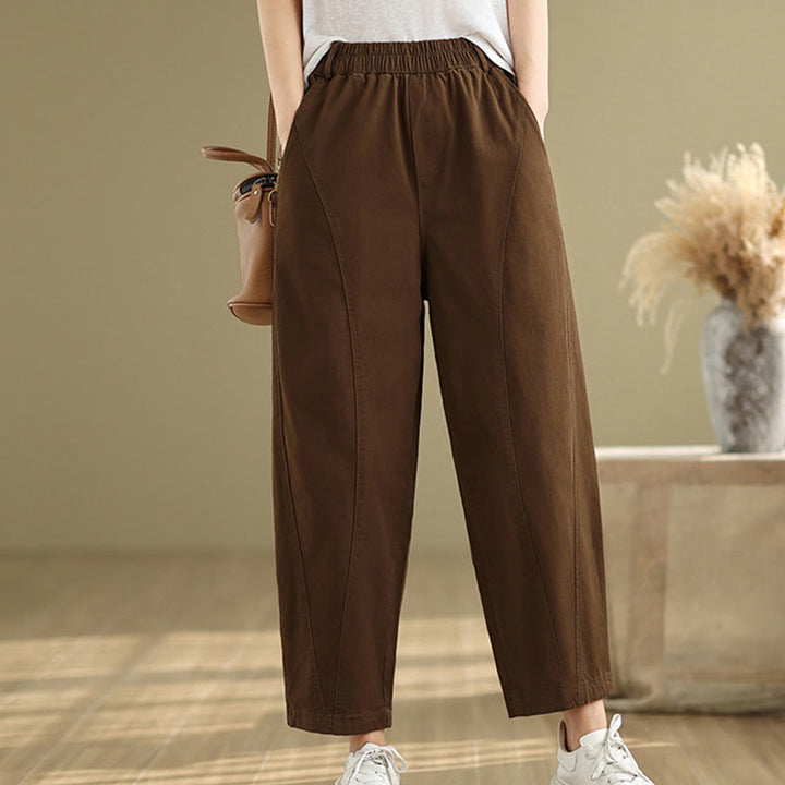 Buddha Stones Lässige Haremshose aus Polyester mit elastischer Taille und Taschen für Damen - image 18