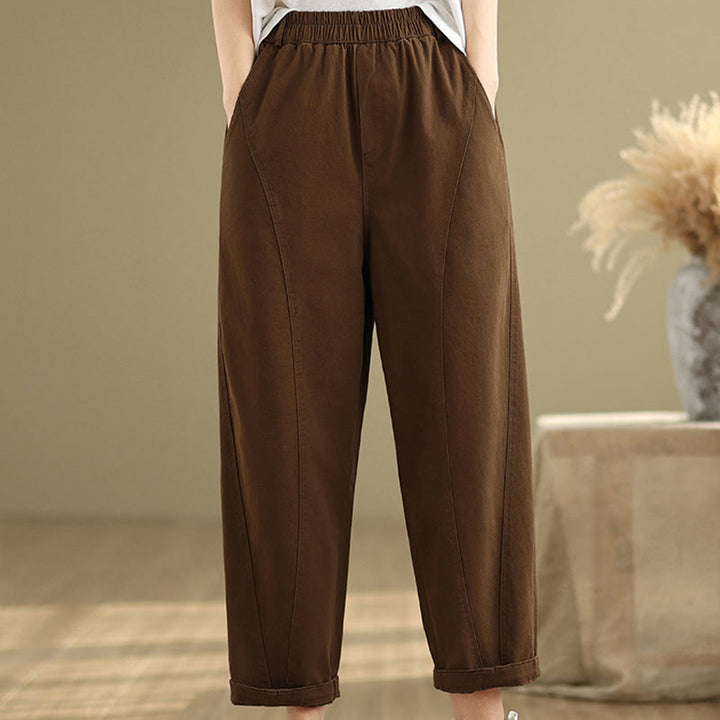 Buddha Stones Lässige Haremshose aus Polyester mit elastischer Taille und Taschen für Damen - image 17