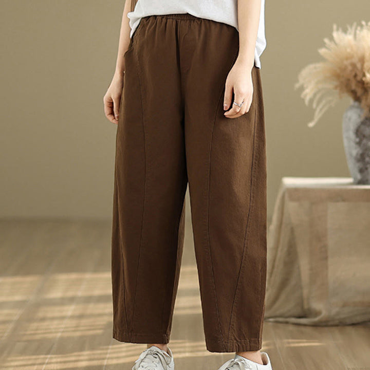 Buddha Stones Lässige Haremshose aus Polyester mit elastischer Taille und Taschen für Damen - image 16