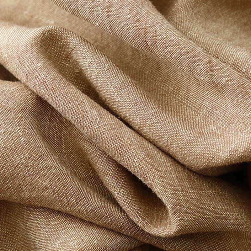 Buddha Stones Lässige, schlichte Damenhose aus Baumwollleinen mit elastischer Taille und weitem Bein und Taschen - image 9