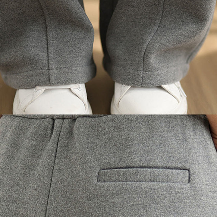 Buddha Stones Lässige, dicke Damenhose aus Polyester mit geradem Bein und Taschen - image 13