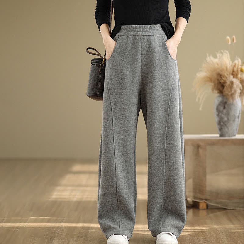 Buddha Stones Lässige, dicke Damenhose aus Polyester mit geradem Bein und Taschen - Dunkelgrau - US 8-10, UK/AU 12-14, EU 40-42 (2XL) - image 6