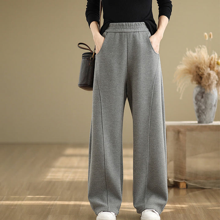 Buddha Stones Lässige, dicke Damenhose aus Polyester mit geradem Bein und Taschen - Dunkelgrau - US 8-10, UK/AU 12-14, EU 40-42 (2XL) - image 6