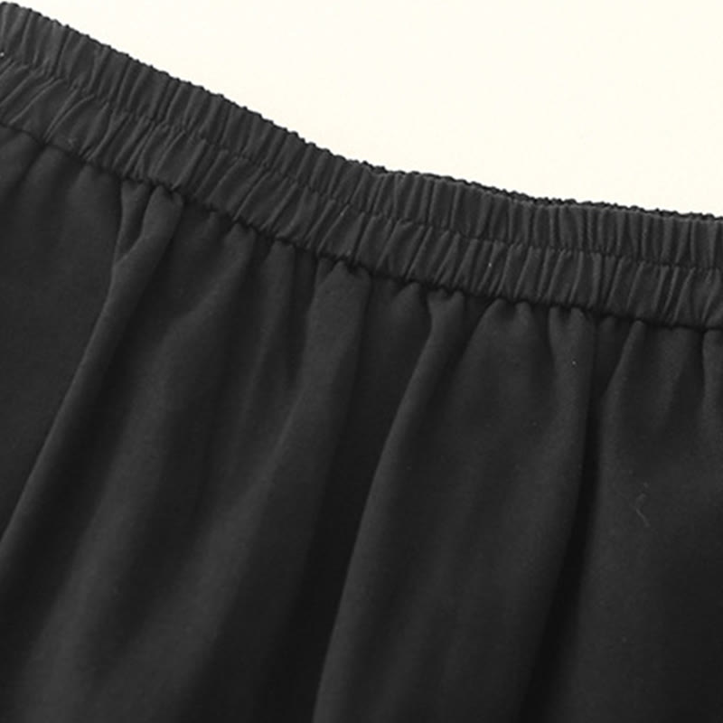 Buddha Stones Lässige Druckknöpfe Damenhose aus Baumwolle und Polyester mit Taschen - image 10