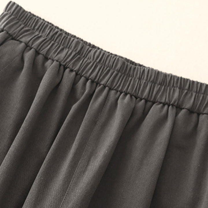 Buddha Stones Lässige Druckknöpfe Damenhose aus Baumwolle und Polyester mit Taschen - image 13