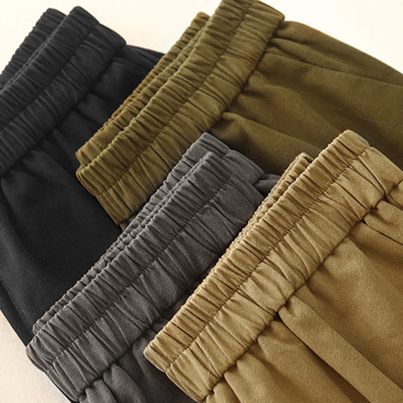 Buddha Stones Lässige Druckknöpfe Damenhose aus Baumwolle und Polyester mit Taschen - image 15