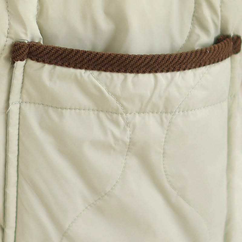 Buddha Stones Damen-Langarm-Baumwolljacke mit kontrastfarbenem Revers und Taschen - image 19