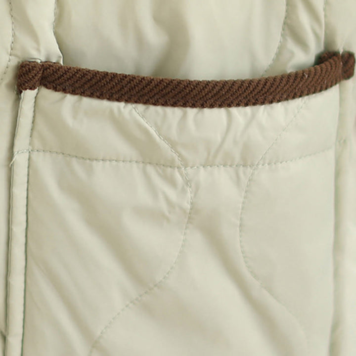 Buddha Stones Damen-Langarm-Baumwolljacke mit kontrastfarbenem Revers und Taschen - image 19