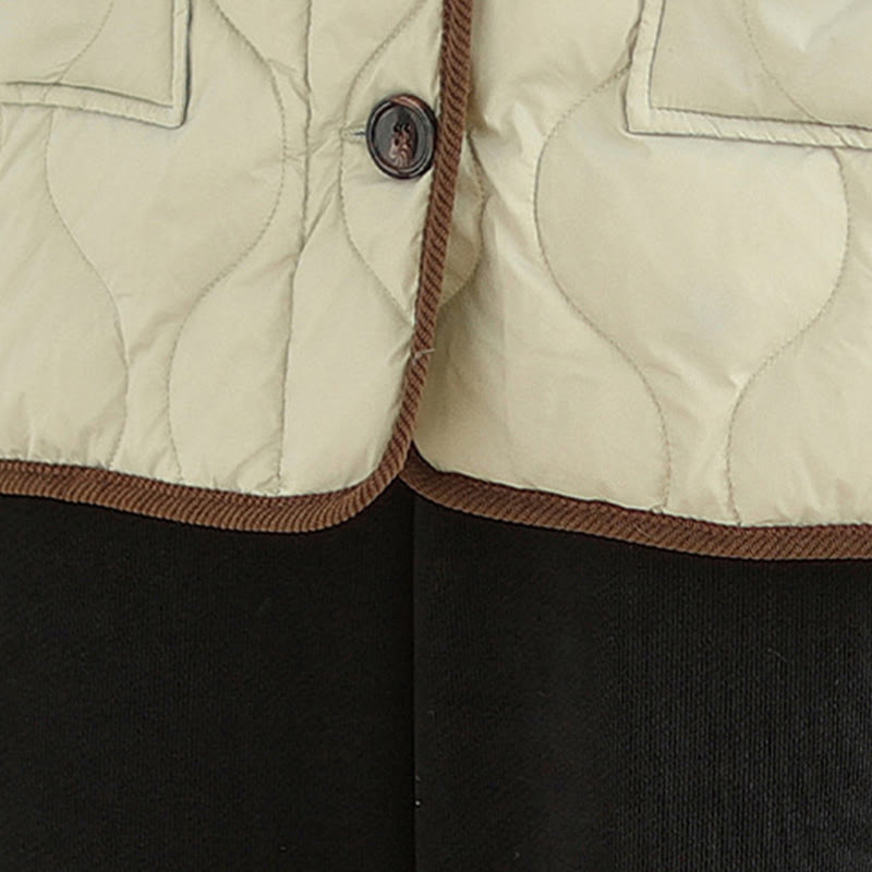 Buddha Stones Damen-Langarm-Baumwolljacke mit kontrastfarbenem Revers und Taschen - image 21
