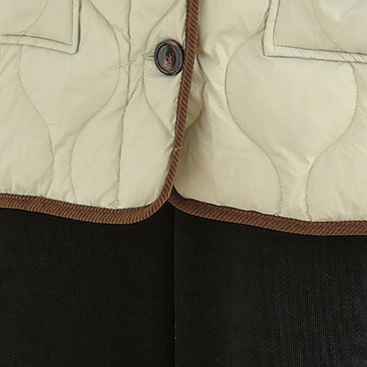 Buddha Stones Damen-Langarm-Baumwolljacke mit kontrastfarbenem Revers und Taschen - image 21