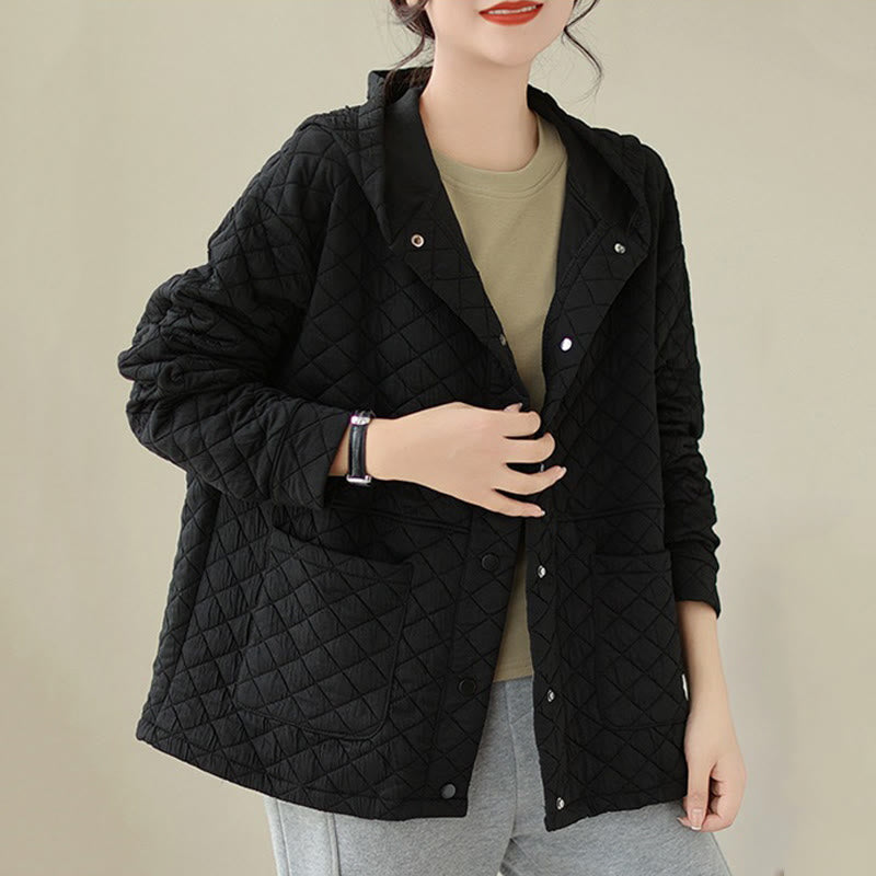 Buddha Stones Plain Hoodie Design Damen Baumwolle Thermo Langarmjacke mit Taschen - image 11