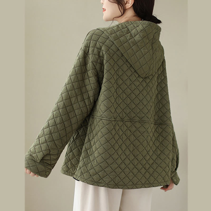 Buddha Stones Plain Hoodie Design Damen Baumwolle Thermo Langarmjacke mit Taschen - image 3