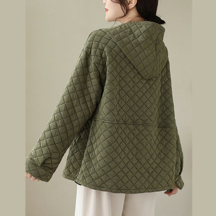 Buddha Stones Plain Hoodie Design Damen Baumwolle Thermo Langarmjacke mit Taschen - image 3