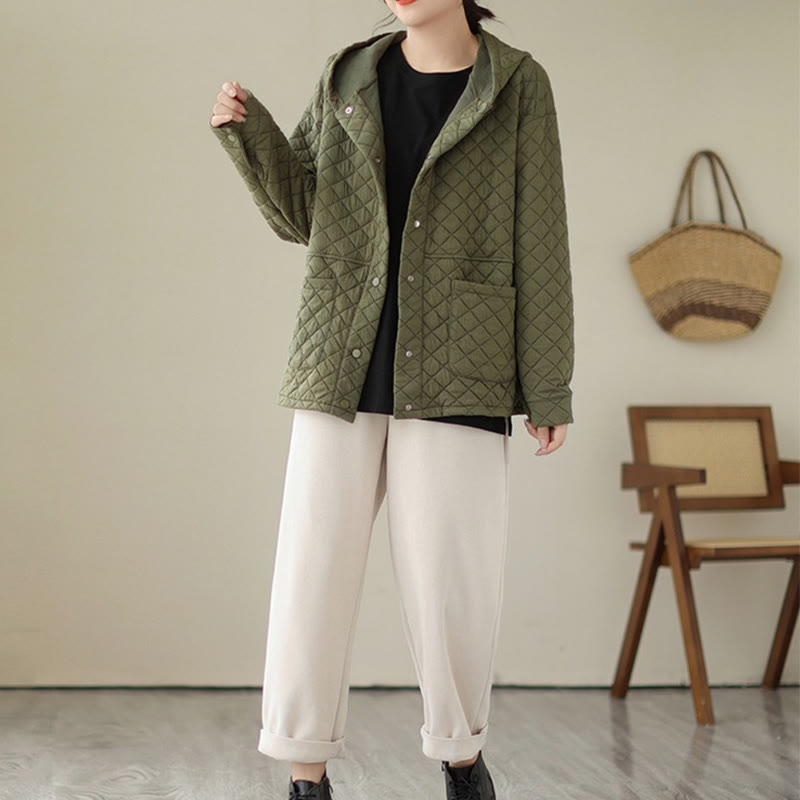 Buddha Stones Plain Hoodie Design Damen Baumwolle Thermo Langarmjacke mit Taschen - image 4