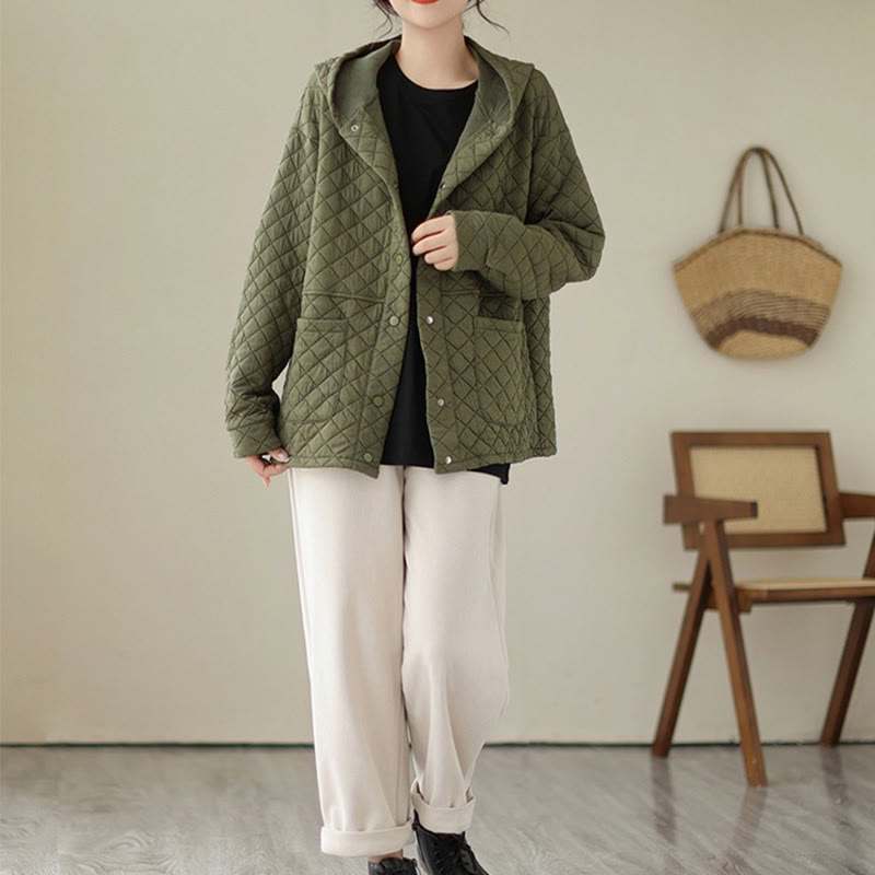 Buddha Stones Plain Hoodie Design Damen Baumwolle Thermo Langarmjacke mit Taschen - image 5