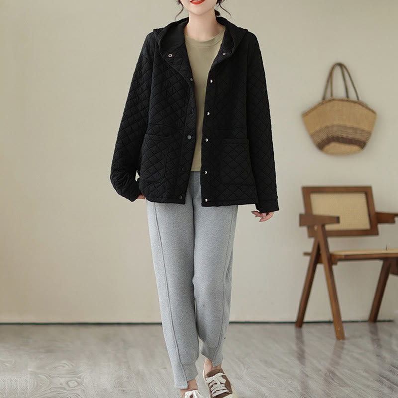 Buddha Stones Plain Hoodie Design Damen Baumwolle Thermo Langarmjacke mit Taschen - image 12