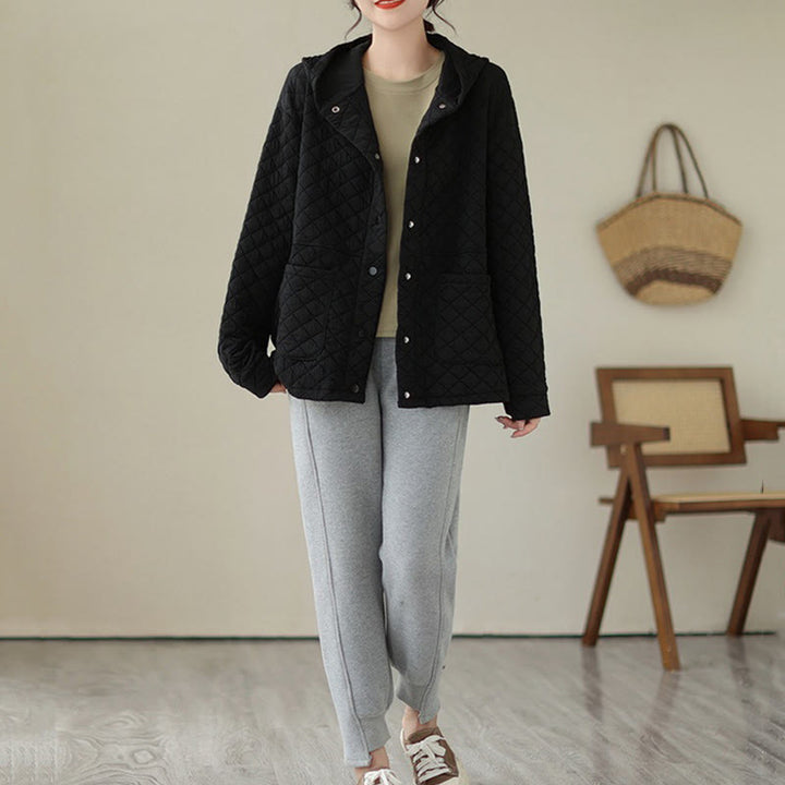 Buddha Stones Plain Hoodie Design Damen Baumwolle Thermo Langarmjacke mit Taschen - image 12