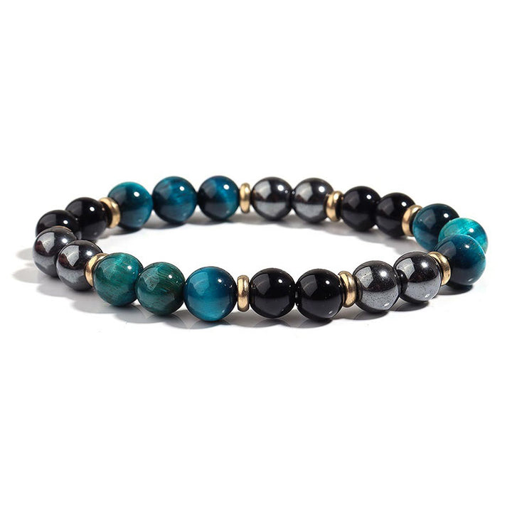 Buddha Stones Balance-Armband mit natürlichen blauen Tigeraugenperlen - image 6