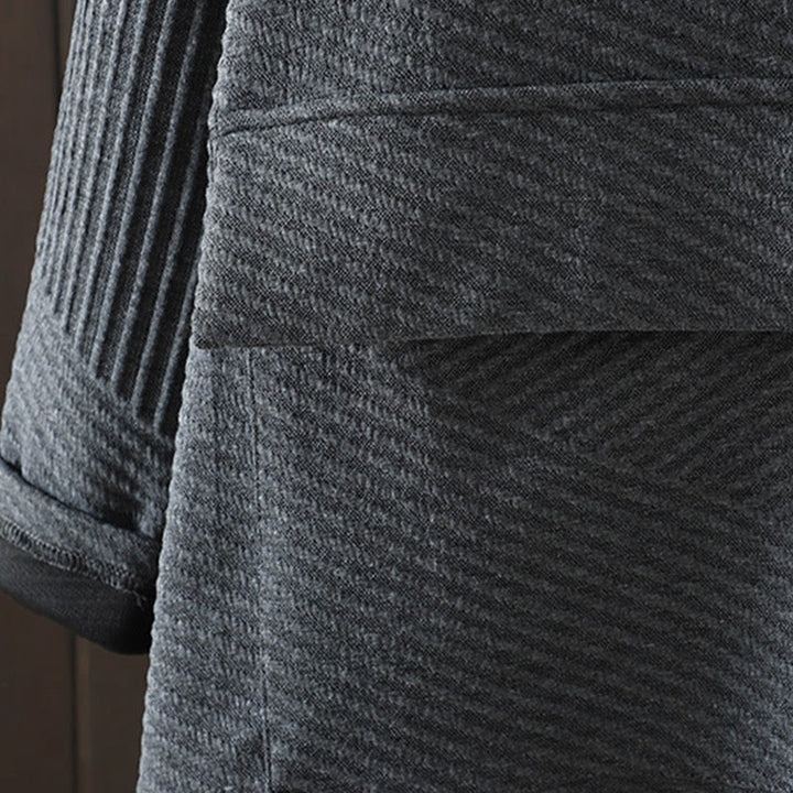 Buddha Stones – Reine Farbe, unregelmäßiges Design, Rollkragen, langärmliges Midikleid aus Baumwolle mit Tasche - image 11