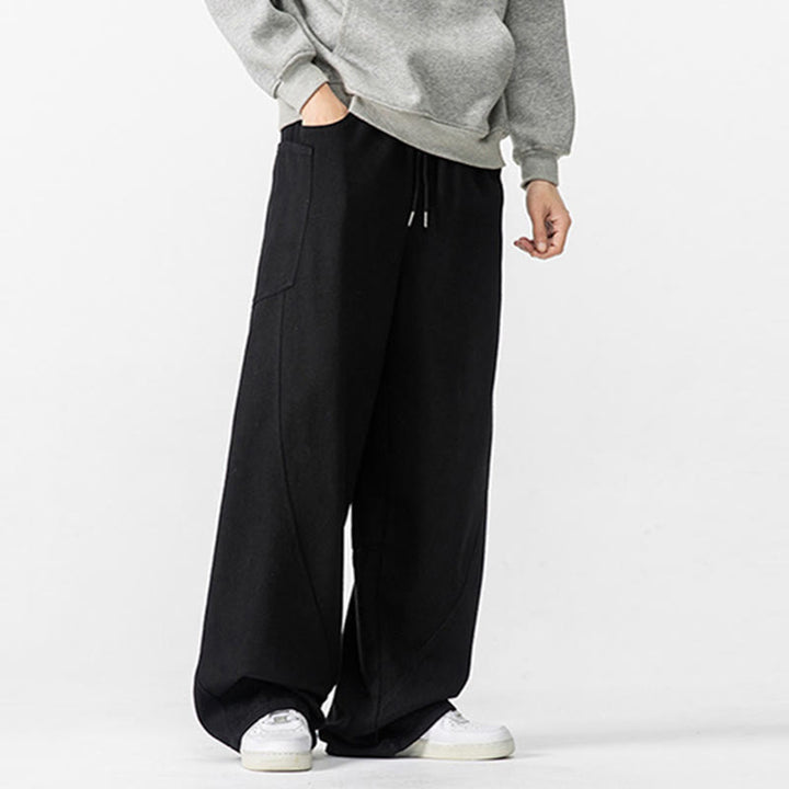 Buddha Stones Fall Pure Color Herrenhose aus Baumwolle mit weitem Bein und Kordelzug und Taschen - image 32