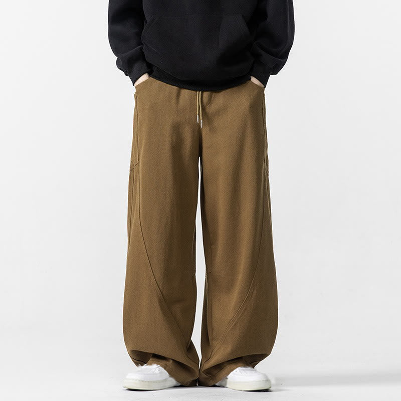 Buddha Stones Fall Pure Color Herrenhose aus Baumwolle mit weitem Bein und Kordelzug und Taschen - Dunkle Goldrute - US/ UK/AU46，EU56 (5XL) - image 16