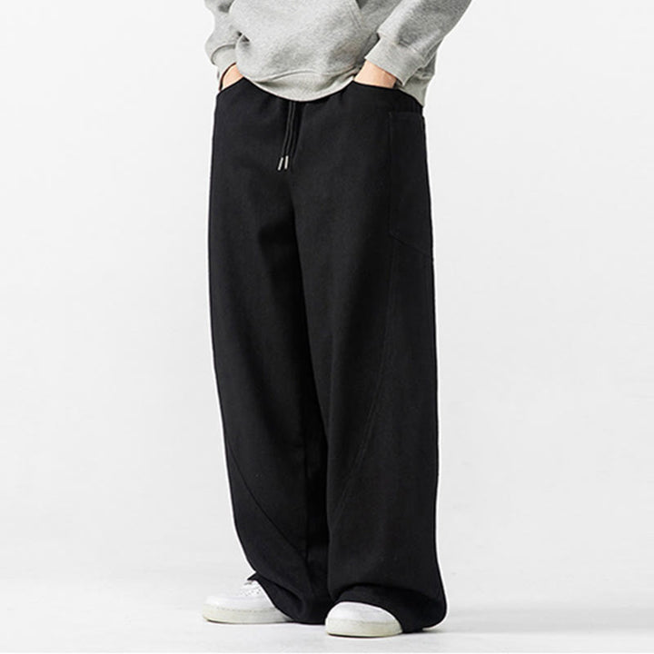 Buddha Stones Fall Pure Color Herrenhose aus Baumwolle mit weitem Bein und Kordelzug und Taschen - image 29