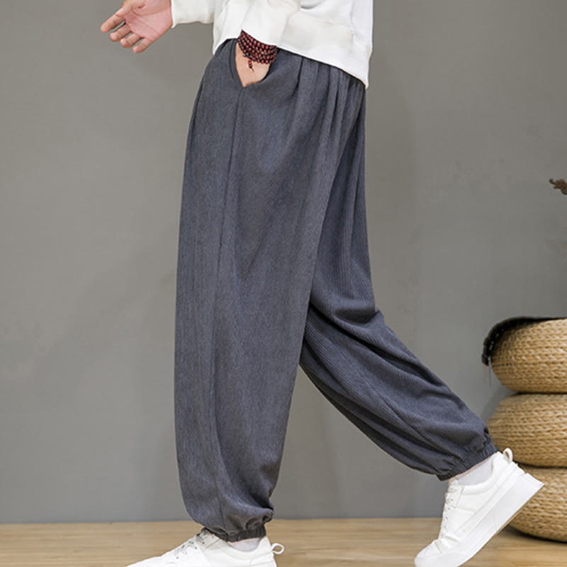 Buddha Stones Commute Plain Herren Thermo-Fleece-gefütterte Knöchellange Hose mit Taschen - Hellschiefergrau - US/ UK/AU46, EU56 (5XL) - image 0
