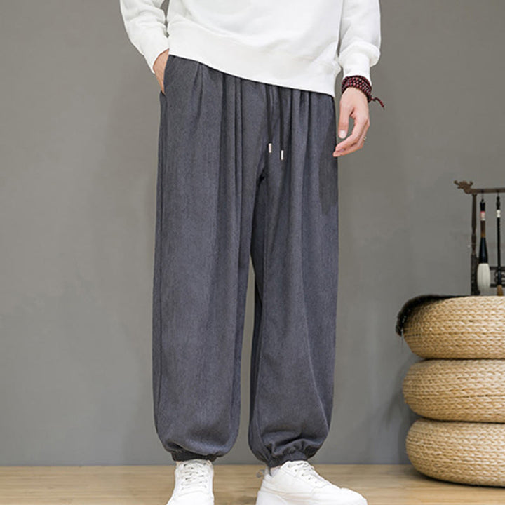 Buddha Stones Commute Plain Herren Thermo-Fleece-gefütterte Knöchellange Hose mit Taschen - image 2