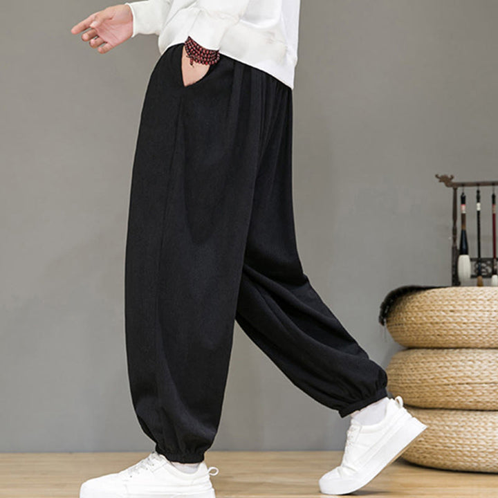 Buddha Stones Commute Plain Herren Thermo-Fleece-gefütterte Knöchellange Hose mit Taschen - image 11