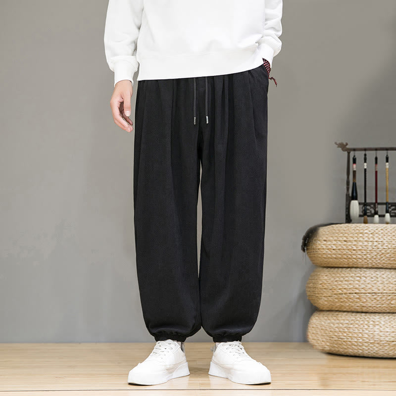 Buddha Stones Commute Plain Herren Thermo-Fleece-gefütterte Knöchellange Hose mit Taschen - Schwarz - US/UK/AU46, EU56 (5XL) - image 8