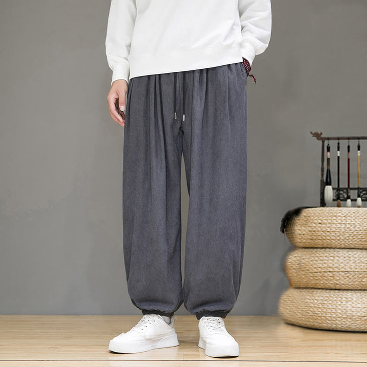 Buddha Stones Commute Plain Herren Thermo-Fleece-gefütterte Knöchellange Hose mit Taschen - image 1