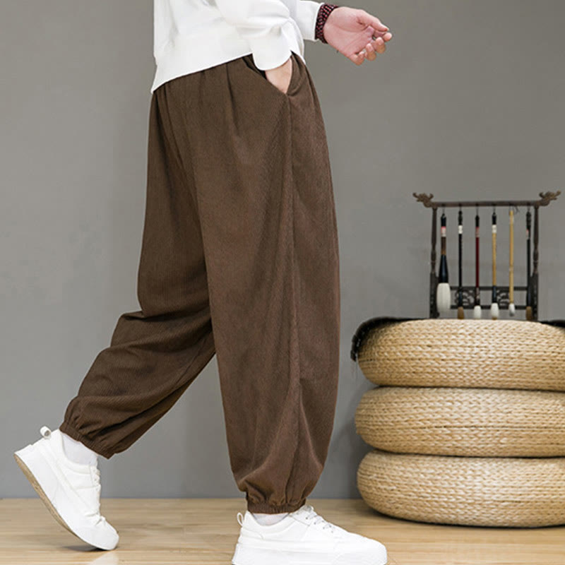 Buddha Stones Commute Plain Herren Thermo-Fleece-gefütterte Knöchellange Hose mit Taschen - image 19