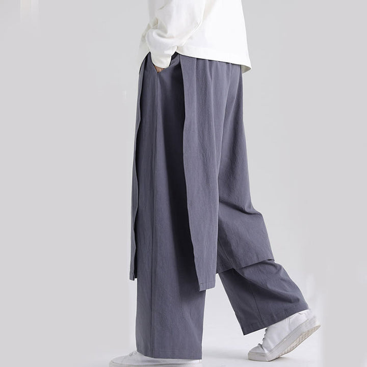 Buddha Stones Plain Patchwork Design Herren Baumwollhose mit Taschen - image 2