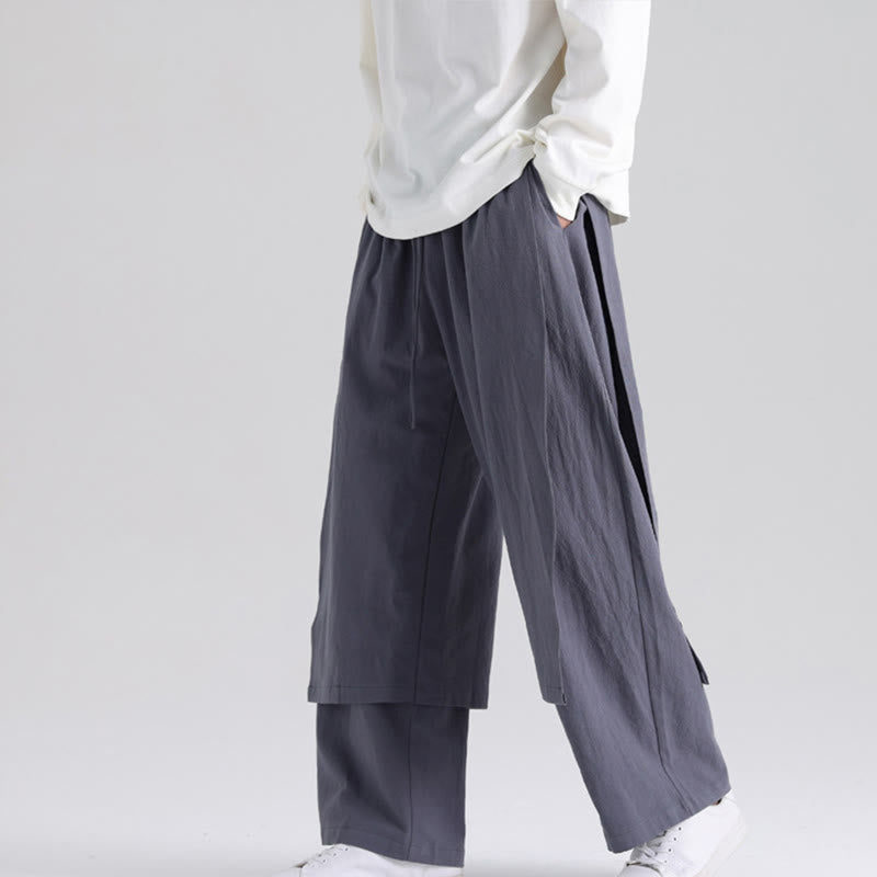 Buddha Stones Plain Patchwork Design Herren Baumwollhose mit Taschen - Schiefergrau - US/ UK/AU46，EU56 (5XL) - image 0